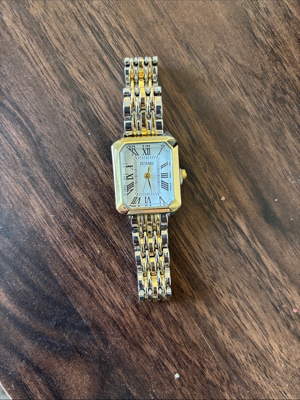 Jusmi Two-Tone Gold Silver Women's Bracelet Watch